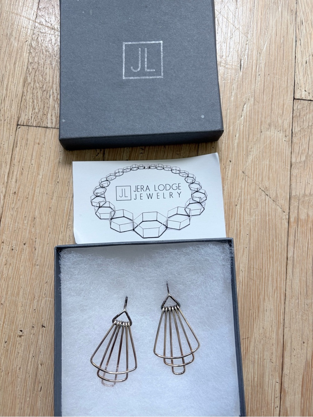 Sterling Silver Wire Fan Drop Earrings